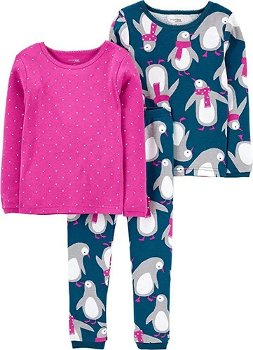 Pijama De Algodón De 3 Pzs Para Niña Simple Joys By Carter´s
