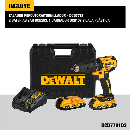 Rotomartillo Dewalt Dcd7781d2-b3 Inalámbrico 20v 2 Baterías