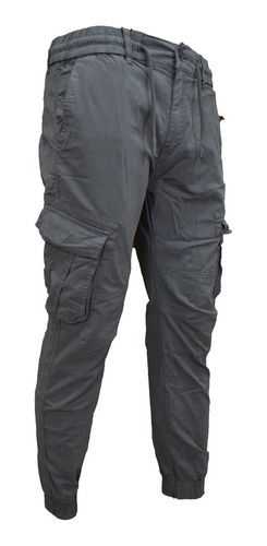 Imagen 3 de 8 de Pantalones Hombre Cargo Gabardina Jogger Bolsillos Casuales