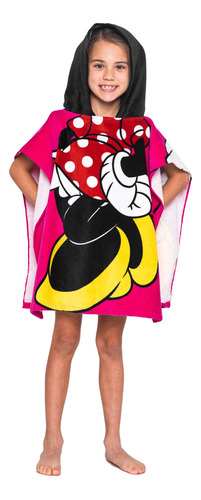 Minnie Mouse Toalla Poncho Con Capucha Baño Playa N.