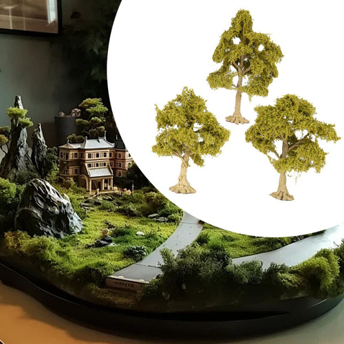 3pcs Paisagem Árvore Miniatura Mini Árvore Caducifólia