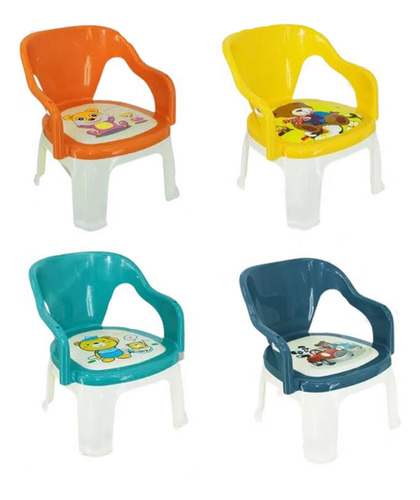 Silla Infantil Escolar Camping Playa Banco Para Niños X 4 St