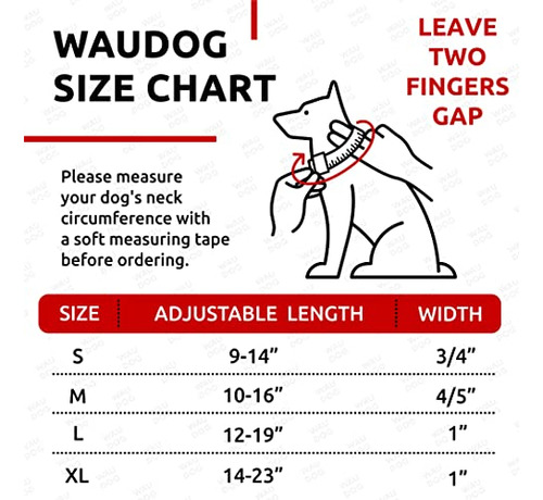 Collar Perro Impermeable Waudog - Ajustable Para Perros