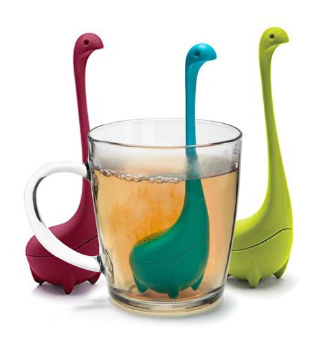 Infusor De Té Con Mango De Silicona Dinosaurio Colador Té