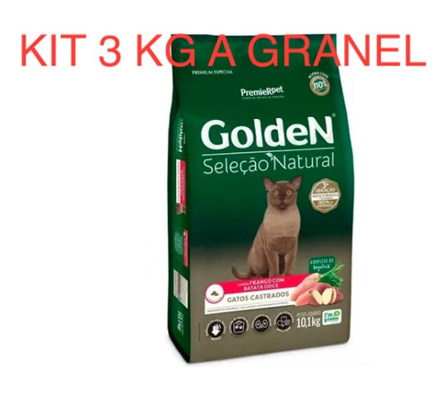 Kit 3 Kg Ração A Granel Golden Seleção Natural Com Batata  