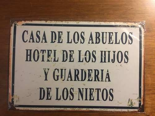 Cartel Chapa Regaló Abuelo Abuela Abuelos 30 X 20 Envío