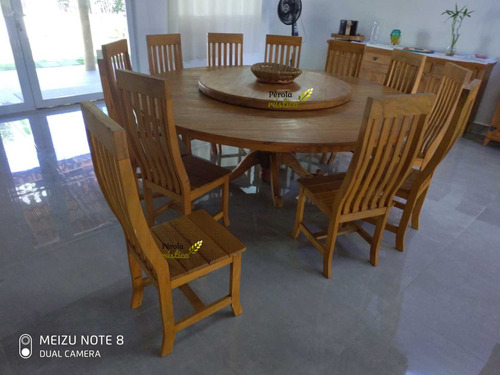 Mesa De Jantar Redonda Com 12 Cadeiras