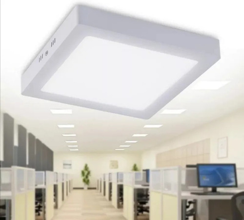 Imagen 6 de 8 de Foco Led Panel Plafon Sobrepuesto Cuadrado 18w Luz Fria