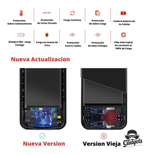 Imagen 3 de 10 de Funda Cargador Case Pila Powerbank Bateria Para iPhone Todos