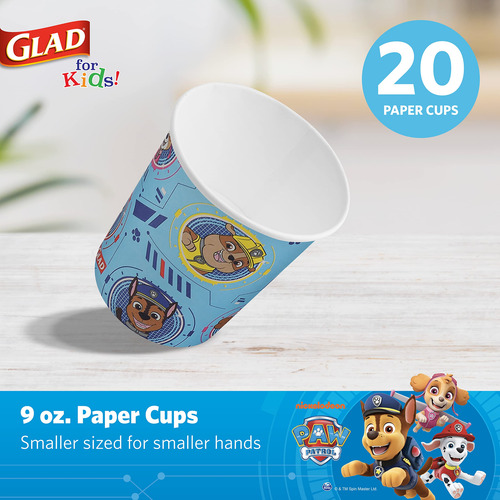 Vasos Desechables Paw Patrol Diseño Para Niños 9 Oz 20 Unida