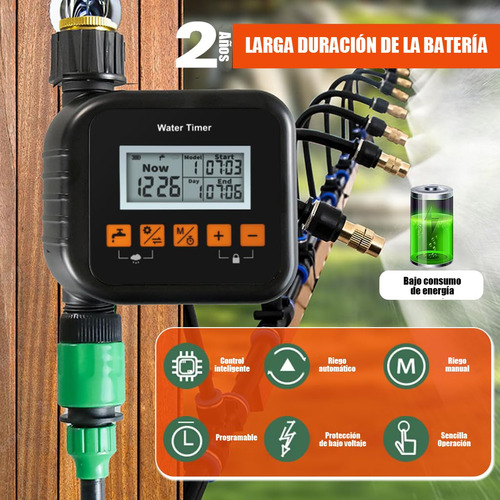 Programador Riego Automatico Timer Digital Con Sensor Lluvia