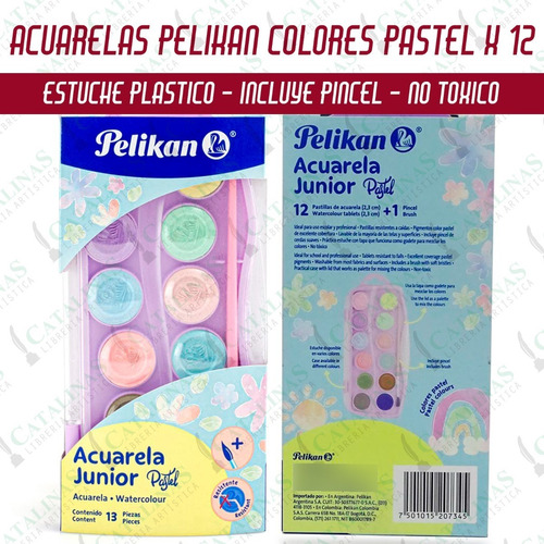 Acuarelas Pelikan En Estuche X12colores Pasteles Microcentro