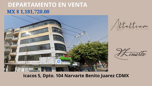 Departamento En Venta En La Narvarte Cdmx I Vl11-za-042