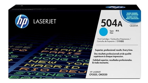 Toner Cartucho Hp Laserjet Ce251a Cyan 504a Hp