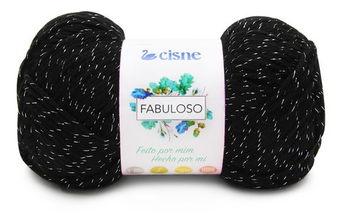 Fio Fabuloso Cisne 100g 200 Metros Tex 500 Crochê E Tricô Cor 0000N- Preto