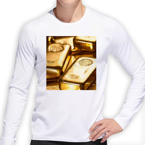 Remera Hombre Ml Oro Lingotes Valores Gold Economia Money M2