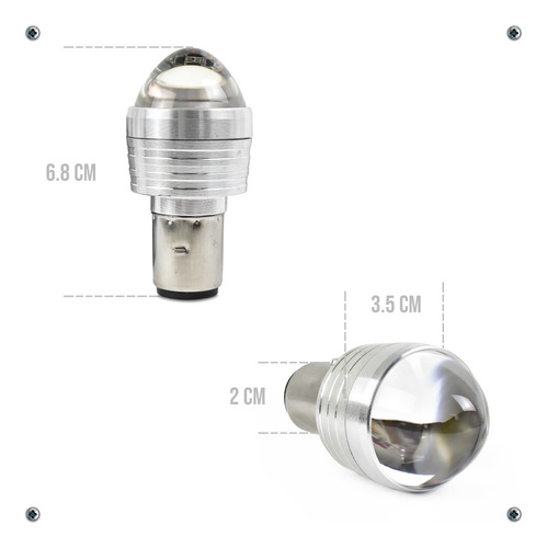 Foco Led Lupa H6 2 Polos Alta Baja Estrobo Bicolor Moto
