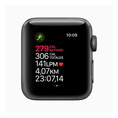 Imagen 4 de 6 de Apple Watch Series 3 (GPS) - Caja de aluminio gris espacial de 38 mm - Correa deportiva negro