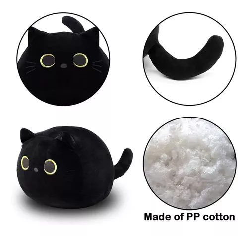 Gato preto de pelúcia gato preto animais de pelúcia, 3pcs kawaii