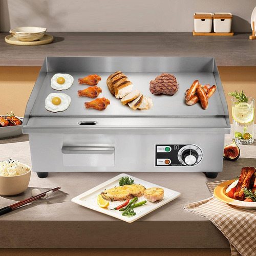 Parrilla Comal Plancha Electrica Industrial 1700w 110v Color Gris