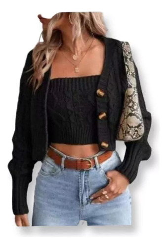 Conjunto Chaleco + Crop Tops Coleccion 2022