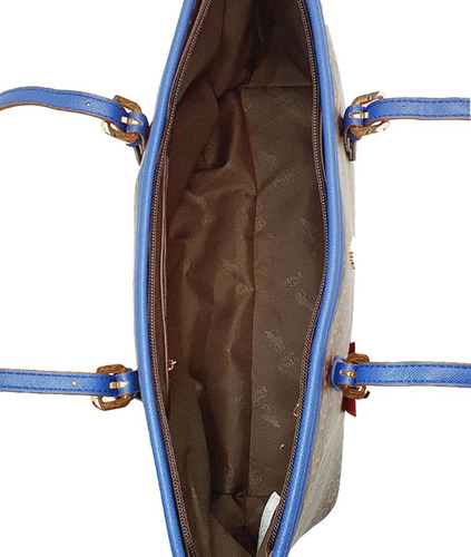 Imagen 5 de 6 de Bolsa Hpc Polo Tote Signature Chocolate Con Azul
