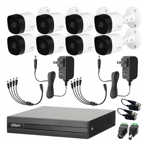 Dahua Kit De Circuito Cerrado 8 Cámaras Metalicas 5 Mp + Transceptores Kit De Video Vigilancia Con Busqueda Inteligente De Alta Resolución