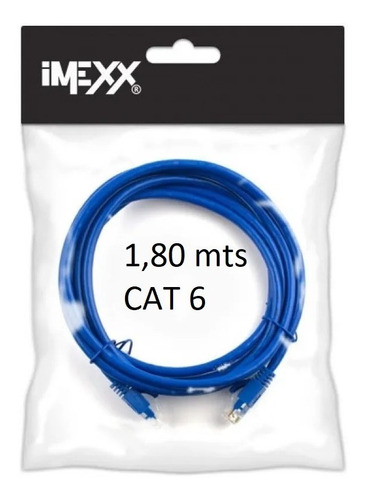 Patch Cord Imexx Cable Red Utp Cat6 1.8mts - Azul Ime-12644
