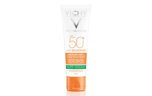 Imagen 4 de 4 de Protector solar Vichy Capital Soleil Matificante 3en1 en crema FPS50 x 50 ml