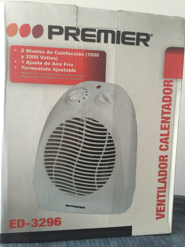 Ventilador Y Calentador Premier 2 Niveles Calor Y Aire Frio