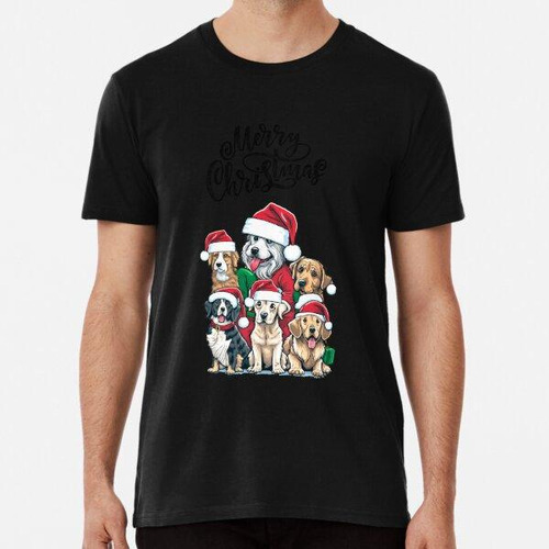 Remera Navidad Adorable Ilustrar Lindos Perritos Algodon Pre