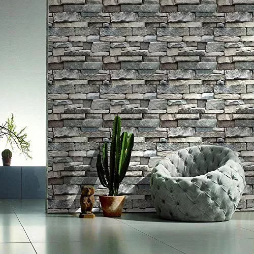 Papel Mural Piedra Gris 53 cm x 10 Mt Zen MURESCO