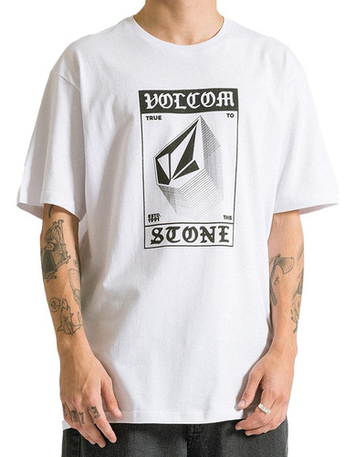 Camiseta Volcom Explicit Stone Sm24 Masculina Branco