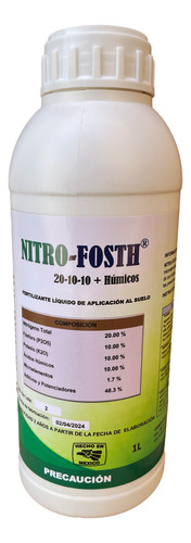 Nitro-fosth 20-10-10 Fertilizante Vía Suelo Grupo Neam 1 L