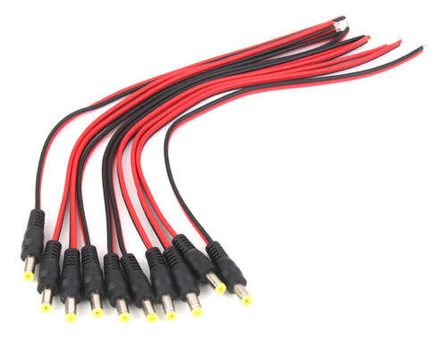 10pcs 12v Dc Power Pigtail Cable Macho Cable De Enchufe Para