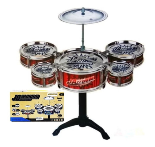 Mini Bateria Infantil Star Rocky Completa Instrumento Kids