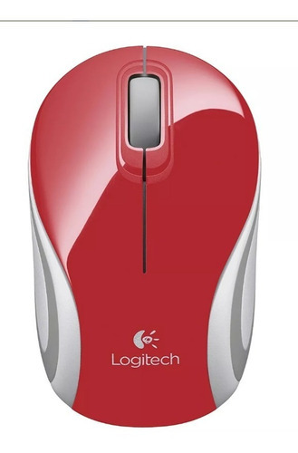 Mini Mouse De Bolsillo Inalámbrico, Logitech M187 Color Rojo