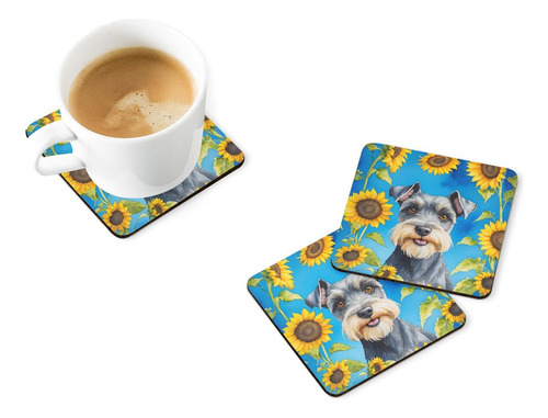 Carolines Treasures Schnauzer En Girasoles Posavasos De Espu
