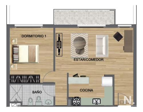 Apartamento En Venta De 1 Dormitorio En Zona Tres Cruces, Ideal Inversores