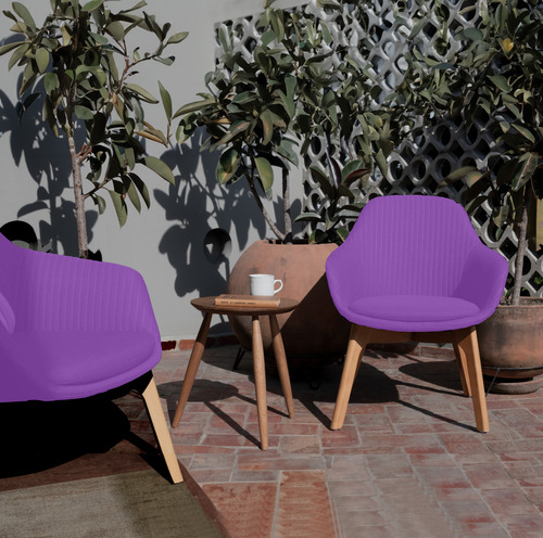 Offiho Silla De Visita Fabrizia Con Base De Madera De Fresno