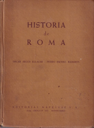 Historia De Roma Oscar Seccco Ellauri 