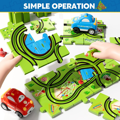 Juego De 48 Piezas De Coches De Carreras Para Niños