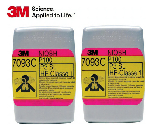 3m 7093c Par De Filtros P100 Niosh Con Carbon Activado Color Gris