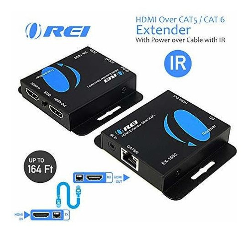 Extensor Hdmi Sobre Cat5 / Cat6 De Orei Con Ir Hasta 164 Pie