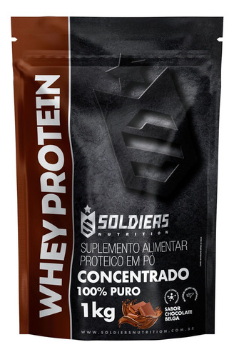 Whey Protein Concentrado 1Kg Chocolate Belga  Soldiers Nutrition