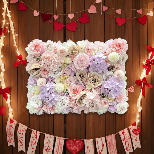 Panel De Pared Con Flores Artificiales En Tonos Estilo A