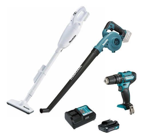 Kit Makita Parafus + Aspirador + Soprador Clx248 Bat Carreg