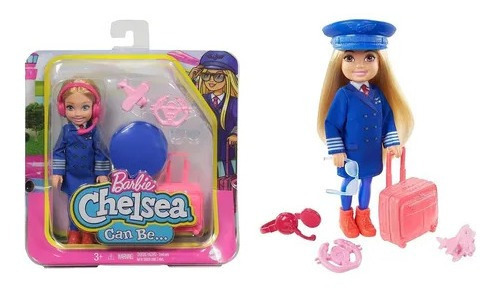 Pilota Chelsea Profissões Barbie - Mattel Gtn86-gtn89