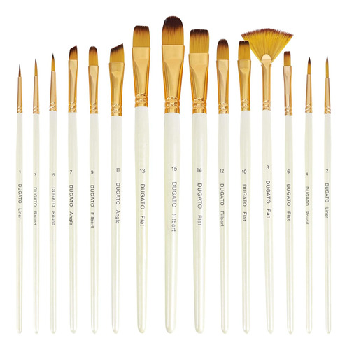 Artist Paint Brush Set 15pcs, Acrylic Brush Set, Waterc...