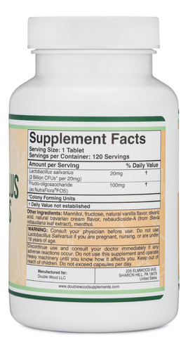 Probiotics Orales Lactobacillus Salivarius Tablets De Para